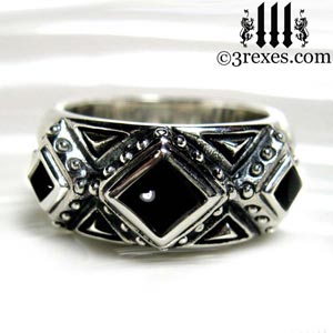 3-kings-wedding-ring-mens-silver-gothic-band-black-onyx-stone-3-rexes-jewelry 3-kings-wedding-ring-mens-silver-gothic-band-black-onyx-stone-3-rexes-jewelry