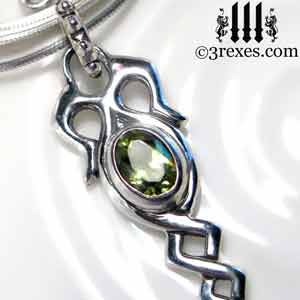 celtic-dripping-silver-necklace-green-peridot-stone-detail-august-birthstone-jewelry