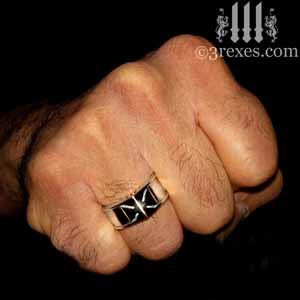 mens-silver-ring-knights-templar-iron-cross-band-fist mens-silver-ring-knights-templar-iron-cross-band-fist