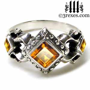 royal princess 925 sterling silver engagement ring yellow citrine stone gothic wedding ring - Gothic Wedding Ring royal princess 925 sterling silver engagement ring yellow citrine stone gothic wedding ring - Gothic Wedding Ring