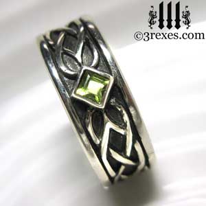 soul-love-anam-gra-mens-silver-celtic-wedding-ring-green-peridot-stone soul-love-anam-gra-mens-silver-celtic-wedding-ring-green-peridot-stone